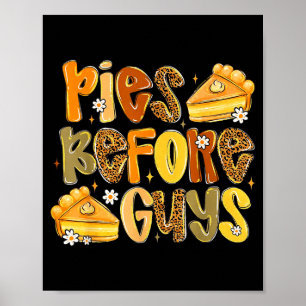 Es Before Guys Funny Thanksgiving Retro Fall Quote Poster