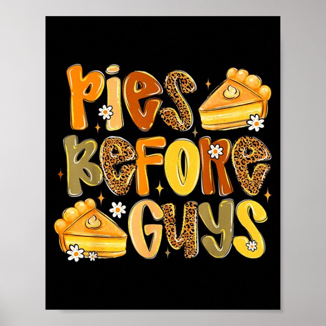 Es Before Guys Funny Thanksgiving Retro Fall Quote Poster (Front)