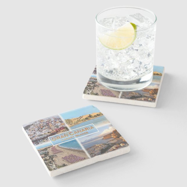 ES Gran Canaria - Las Palmas - Dunes de Maspalomas Stone Coaster (Side)