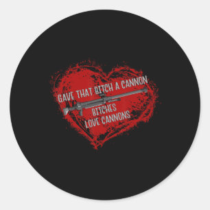 Es Love Cannons Funny Adult Meme Gamer Anime  Classic Round Sticker