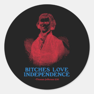 Es Love Independence Founding Fathers Funny 4th Of Classic Round Sticker