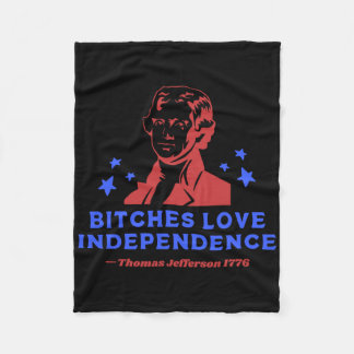 Es Love Independence Funny 4th Of July Thomas Jeff Fleece Blanket
