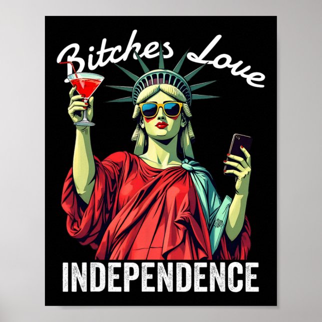 Es Love Independence Funny July 4th Statue Of Libe Poster (Front)