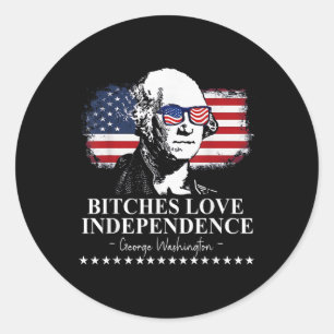 Es Love Independence George Washington 4th Of July Classic Round Sticker