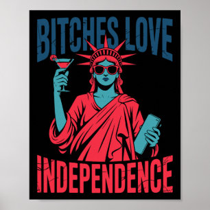 Es Love Independence Statue Of Liberty Funny July Poster