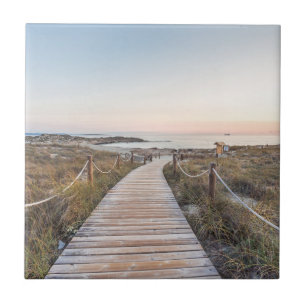 Es Pujols Beach at Dawn Tile