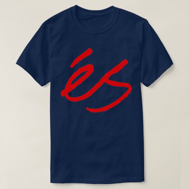 ES Skateboarding in Red T-Shirt (Design Front)