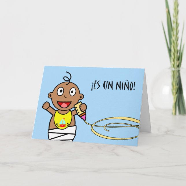 Es un Niño! Congratulations on Baby Boy in Spanish Card (Front)