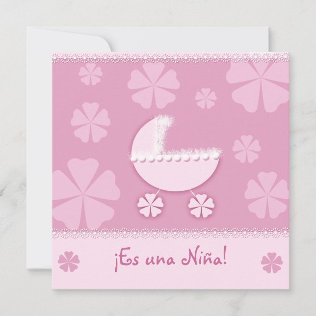 Es una Niña 01 - Invitación Invitation (Front)