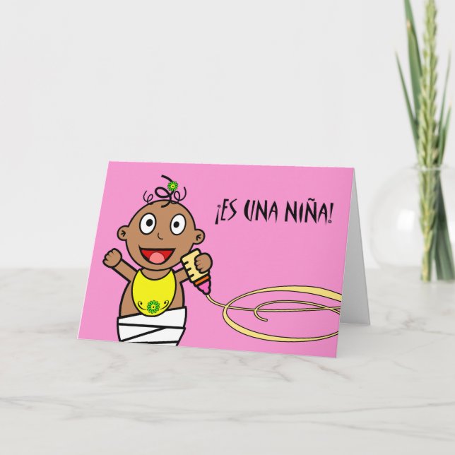 Es una Niña! Congratulations on Baby Girl, Spanish Card (Front)