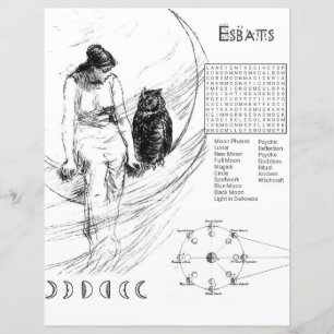 Esbat Moon Magick Word Search Colouring Page Paper