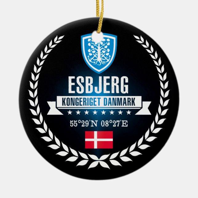 Esbjerg Ceramic Tree Decoration (Front)