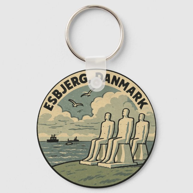 Esbjerg Man Meets Sea Key Ring (Front)