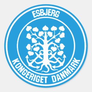 Esbjerg Round Emblem Classic Round Sticker