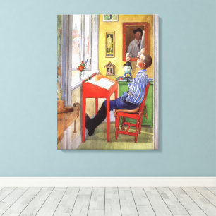 Esbjorn Doing His Homework by Carl Larsson Canvas Print