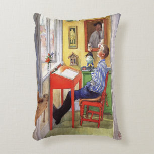 Esbjorn Doing His Homework by Carl Larsson Decorative Cushion