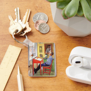 Esbjorn Doing His Homework by Carl Larsson Key Ring