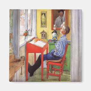 Esbjorn Doing His Homework by Carl Larsson Magnet
