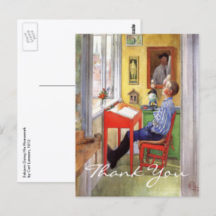 Esbjorn Doing His Homework by Carl Larsson Postcard