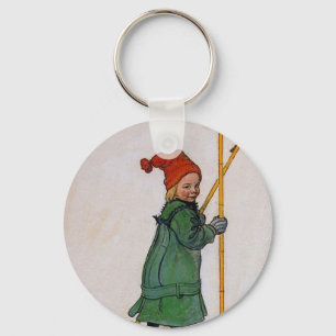 Esbjorn on Skis 1905 Key Ring