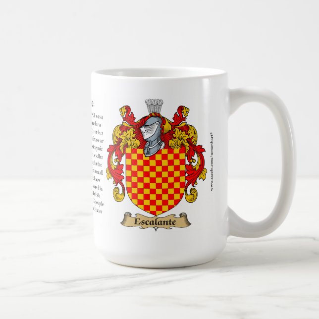 Escalante, the Origin, the Meaning and the Crest Coffee Mug (Right)