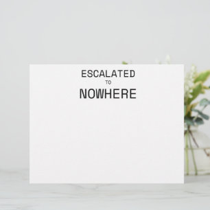 Escalated to Nowhere Minimalist Professional  Custom Letterhead