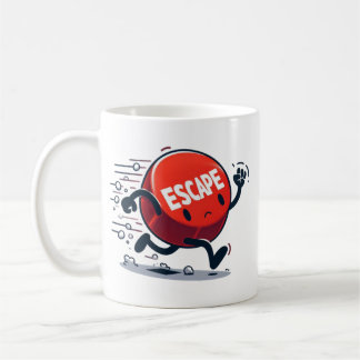 Escape button running coffee mug