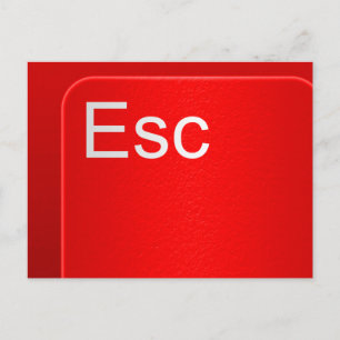 Escape Computer Button Postcard