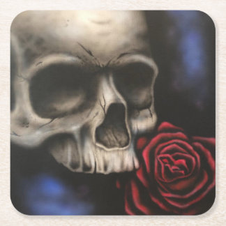 "Escape from the Darkness" Skull and Rose Coaster