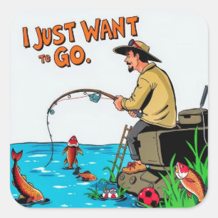 Escape into Serenity: A Fisherman's Dream Square Sticker