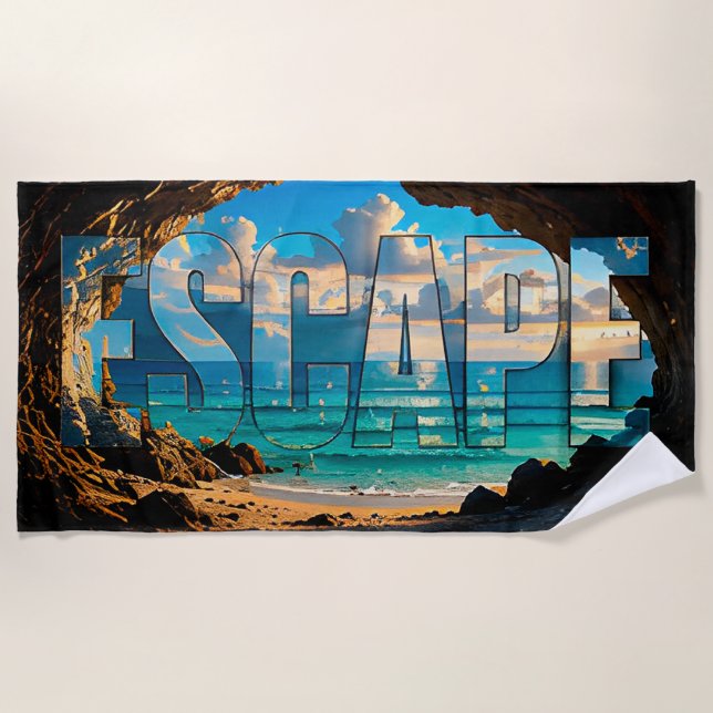 Escape Luxury Tropical Resort Beach Towel (Front)