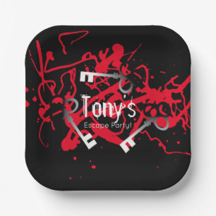 Escape Party Birthday Maze Keys Mystery Paper Plate