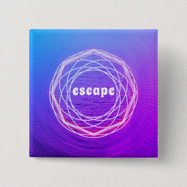 Escape Portal in Pink, Purple and Blue 15 Cm Square Badge (Front)