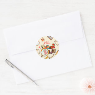 Escape room birthday classic round sticker