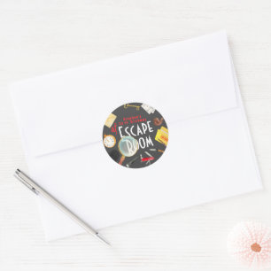 Escape room birthday classic round sticker