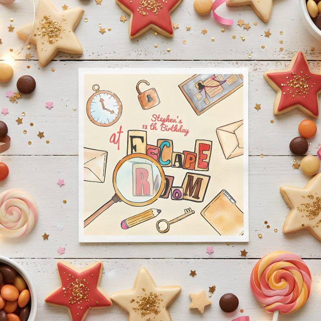 Escape room birthday napkin (Creator Uploaded)