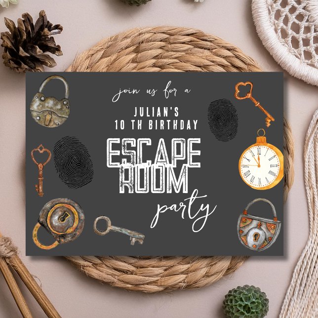 Escape room birthday party invitation (Creator Uploaded)