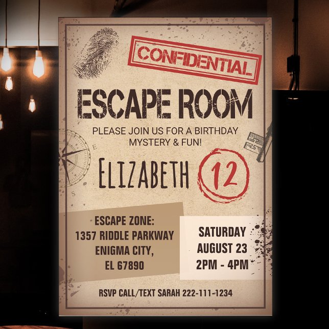 Escape Room Birthday Party Invitation (Creator Uploaded)