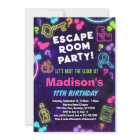 Escape Room Birthday Party Invitation for Kids
