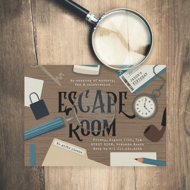 Escape Room Blue Invitation (Creator Uploaded)