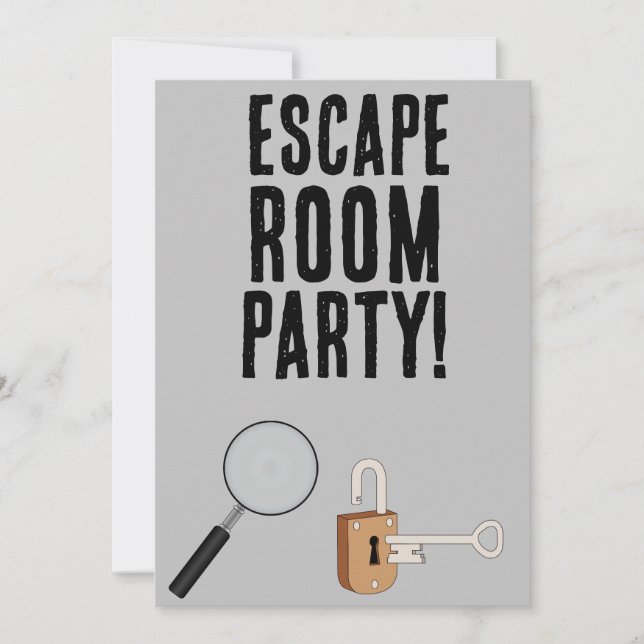 ESCAPE ROOM CUSTOM PARTY Invitations (Front)