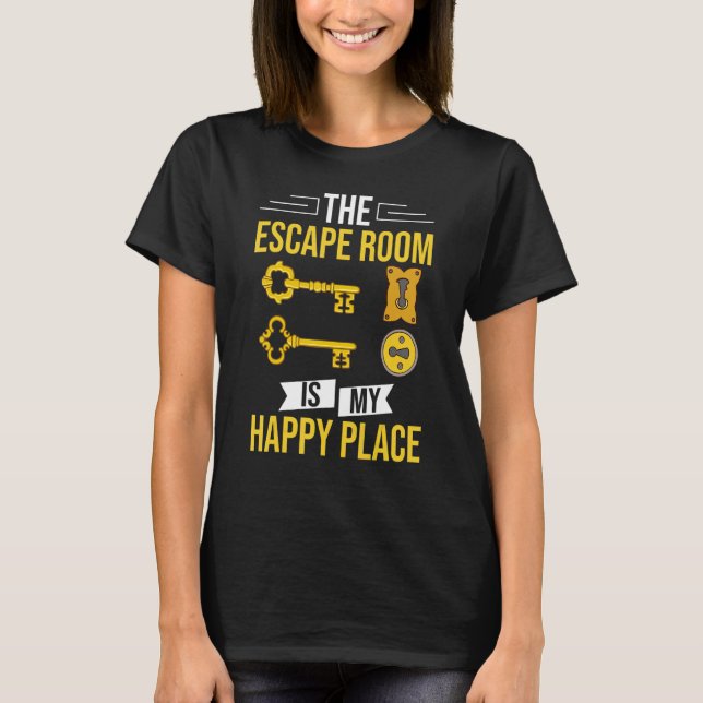 Escape Room Game Exit Puzzle Boxes Board Horror T-Shirt (Front)