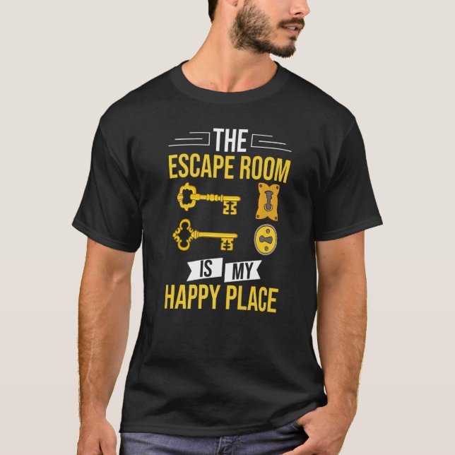 Escape Room Game Exit Puzzle Boxes Board Horror   T-Shirt (Front)