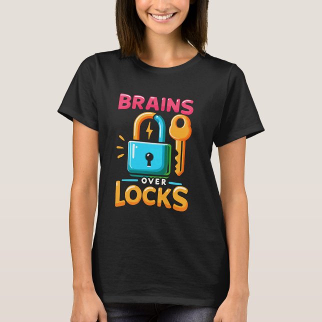 Escape Room Game Lockpicking Puzzle Room Exit Game T-Shirt (Front)
