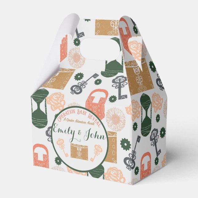 Escape Room Gender Reveal Baby Shower Favour Box (Front Side)