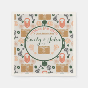 Escape Room Gender Reveal Baby Shower Napkin