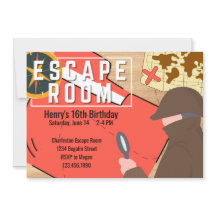 Escape Room Invitation Steampunk Mystery Birthday 