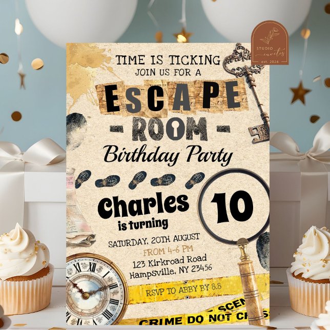 Escape Room Kids Birthday Invitation (Creator Uploaded)