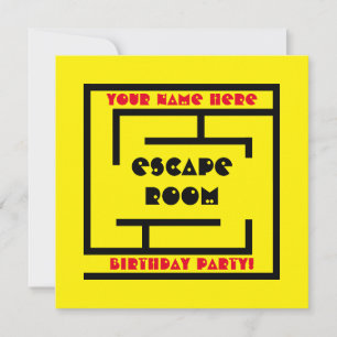 Escape Room labyrinth Birthday party invitations