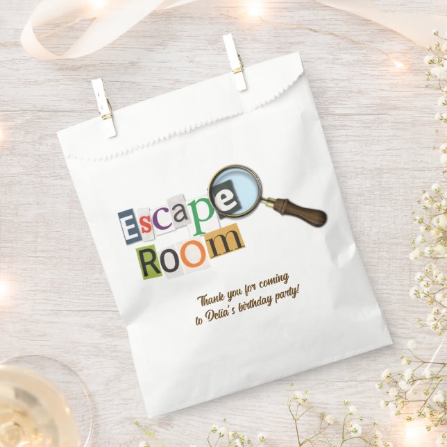 Escape Room Party Favour Bags (Clipped)